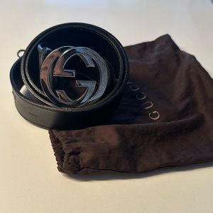 GUCCI signature GG black mens belt